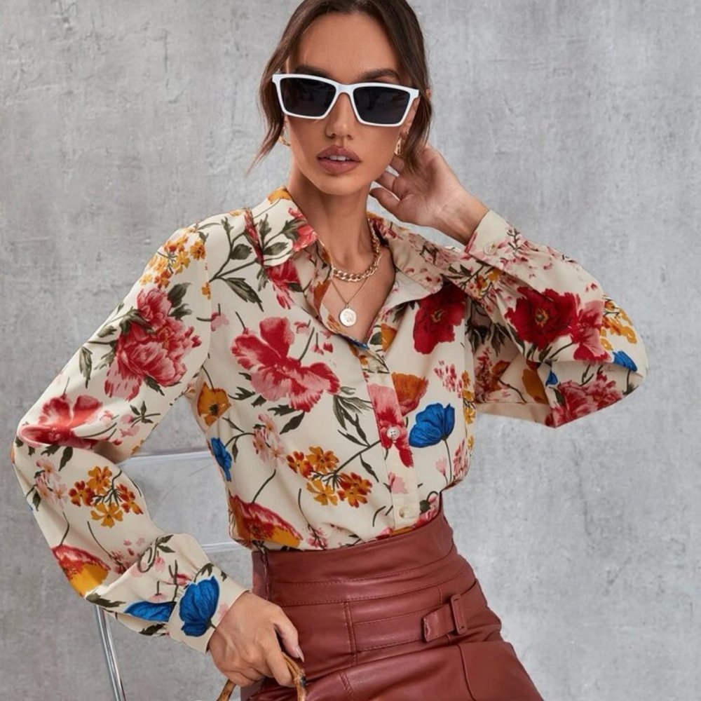 Boho floral blouse